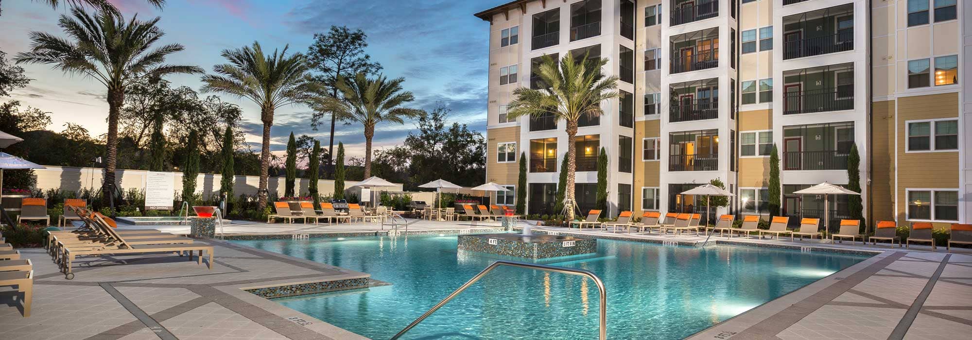 Beautifully designed pool in an apartment complex