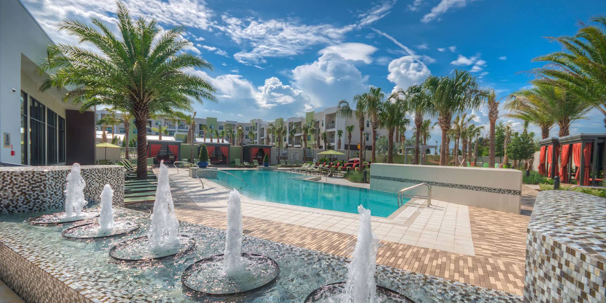 The Strand Apartments Fountains and Pool